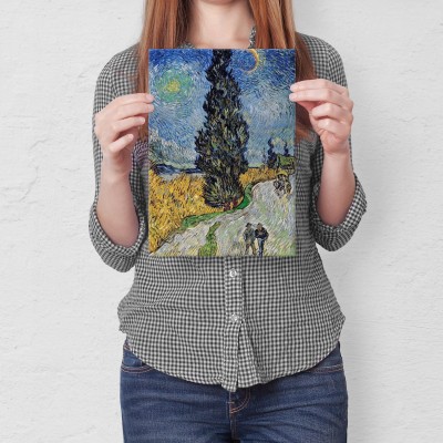 Poster metal Country road van Gogh gift