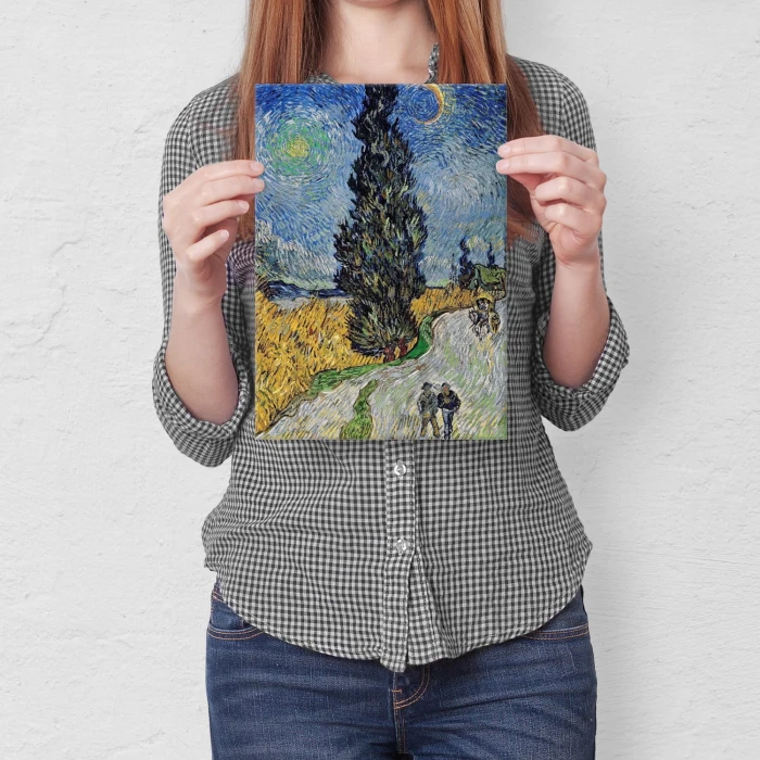 Poster metal Country road van Gogh gift