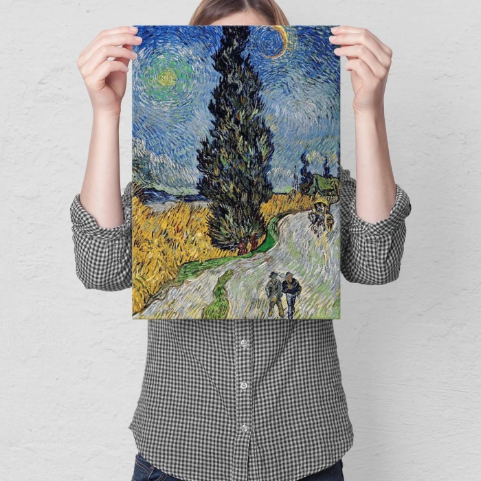 Poster metal Country road van Gogh gift