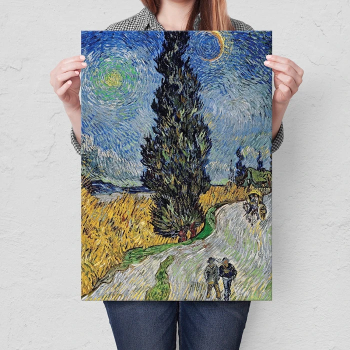 Poster metal Country road van Gogh gift