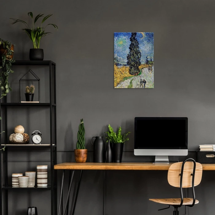 Poster metal Country road van Gogh gift