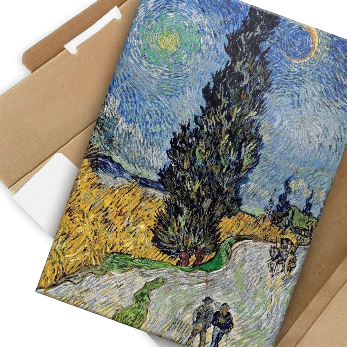 Poster metal Country road van Gogh gift