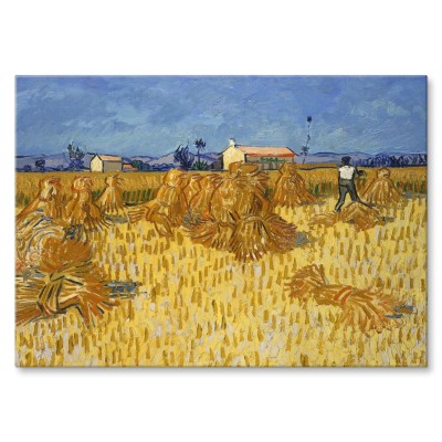 Plakat metalowy Corn harvest van Gogh Prezent