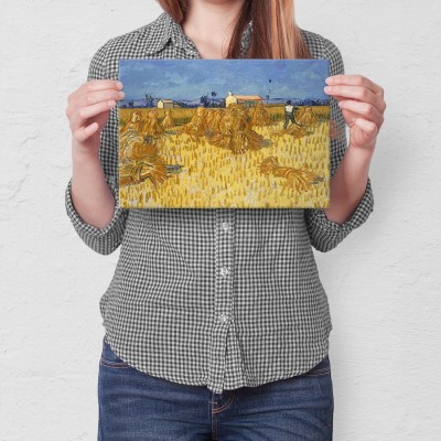 Poster metal Corn harvest van Gogh gift