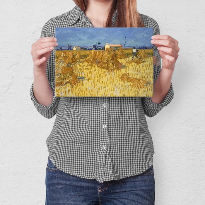 Poster metal Corn harvest van Gogh gift