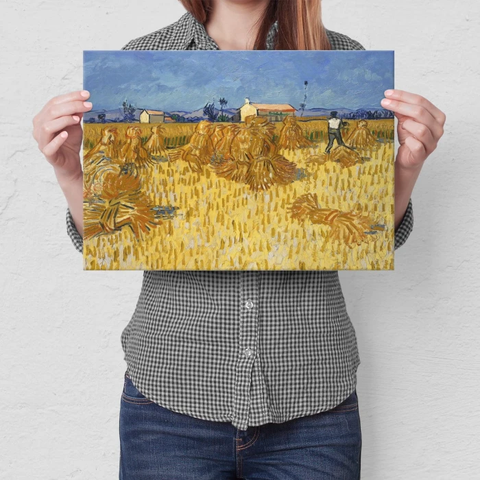 Poster metal Corn harvest van Gogh gift