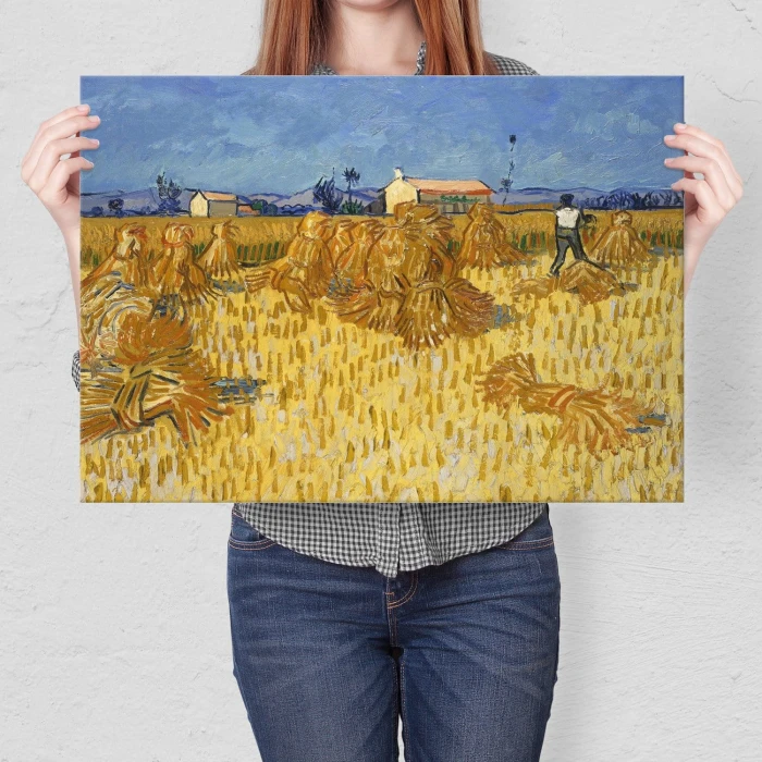 Poster metal Corn harvest van Gogh gift