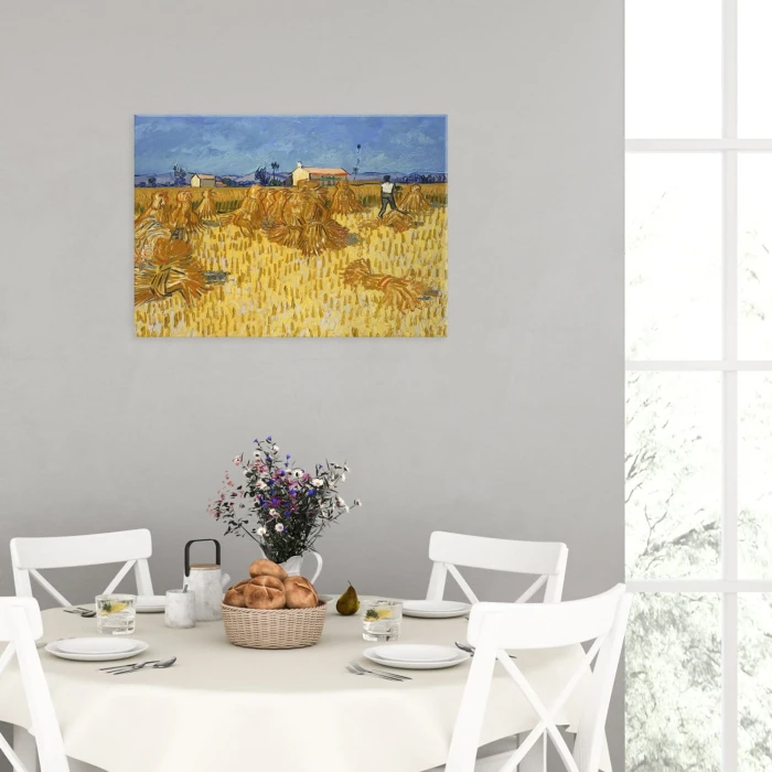 Poster metal Corn harvest van Gogh gift