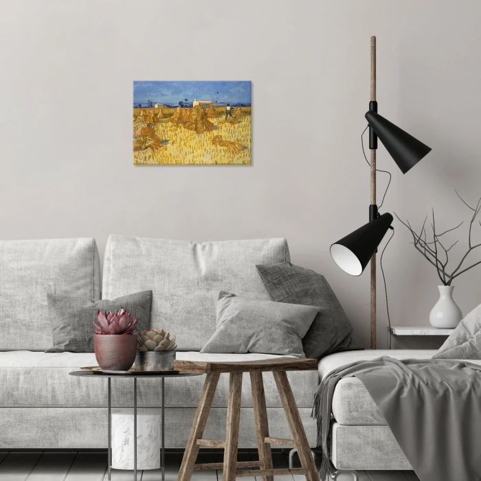 Poster metal Corn harvest van Gogh gift