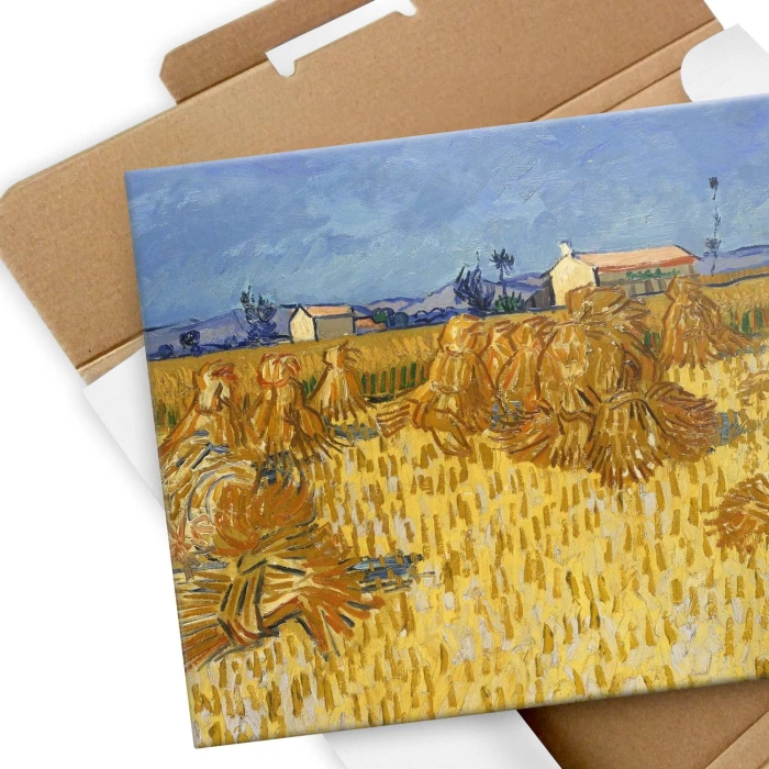 Poster metal Corn harvest van Gogh gift