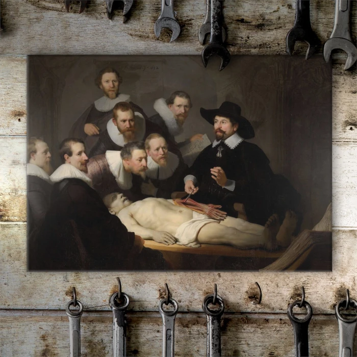 Plakat metalowy Anatomy lesson Rembrandt Prezent