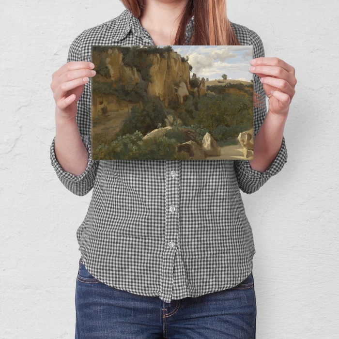 Plakat metalowy Rocky forest Corot Prezent