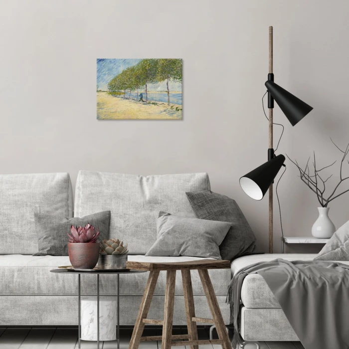 Plakat metalowy By the seine van Gogh Prezent