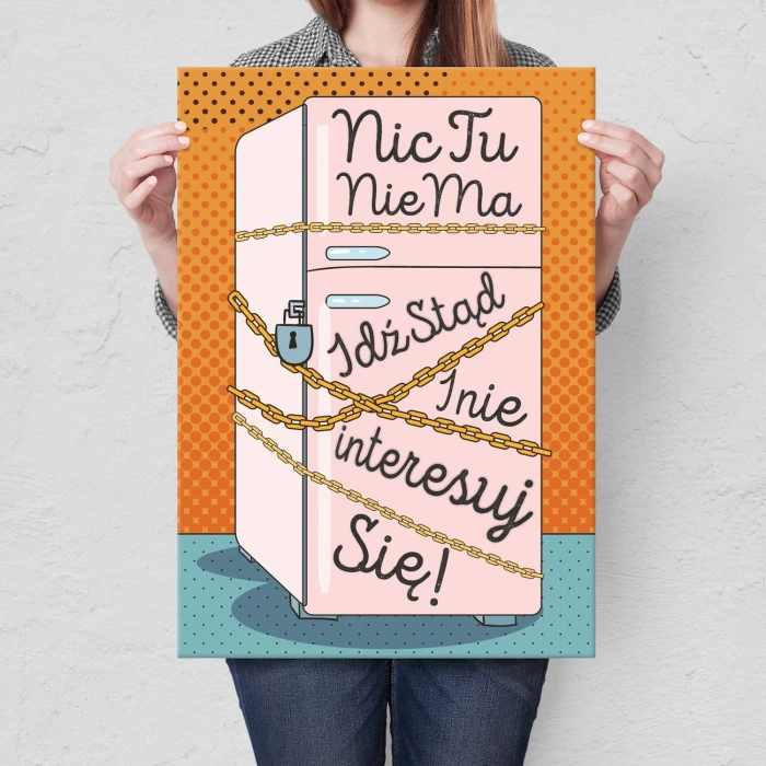 Plakat metalowy Nic tu nie ma Prezent