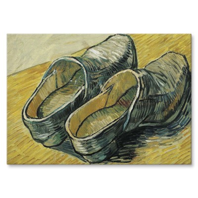 Poster metal Leather clogs van Gogh gift