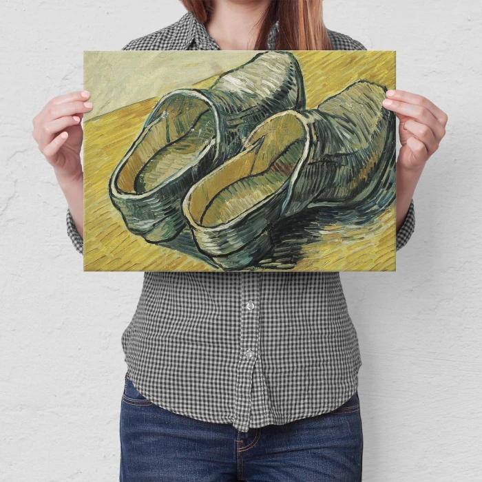 Poster metal Leather clogs van Gogh gift