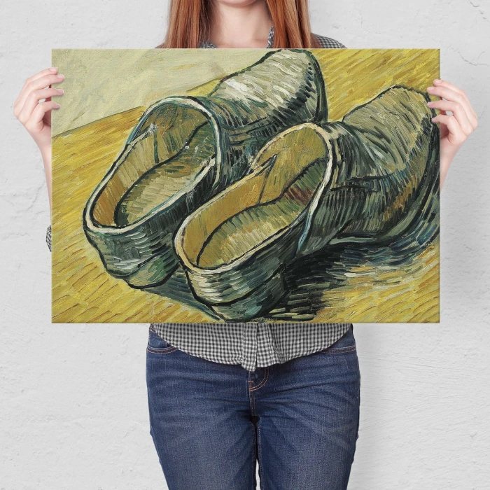 Poster metal Leather clogs van Gogh gift