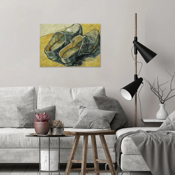 Poster metal Leather clogs van Gogh gift
