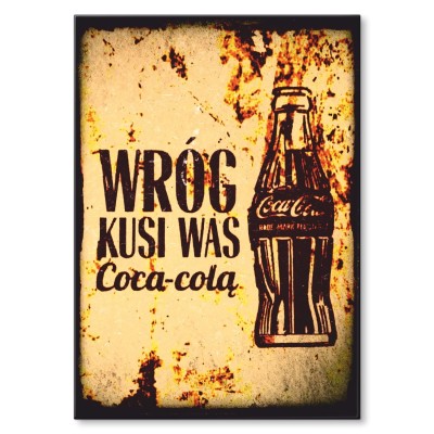 Poster metal Wróg kusi Coca-colą gift
