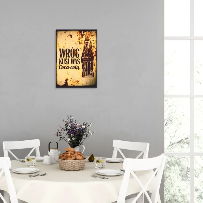 Poster metal Wróg kusi Coca-colą gift