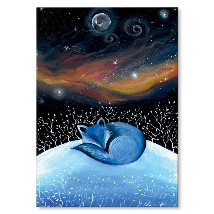 Plakat metalowy Nocny lisek Prezent