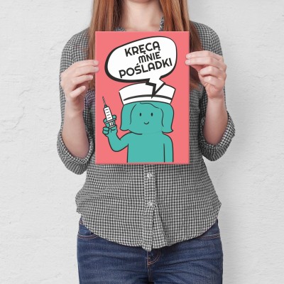 Plakat metalowy kręcą mnie pośladki Prezent