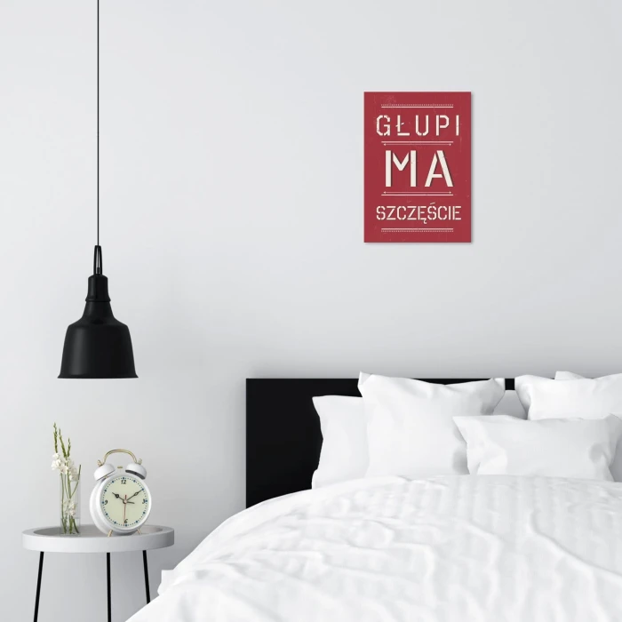 Plakat metalowy głupi ma szczęście Prezent