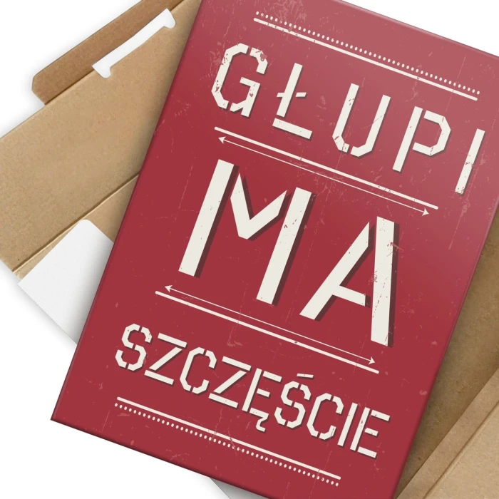 Plakat metalowy głupi ma szczęście Prezent