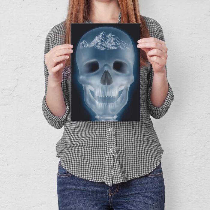 Poster metal xray mountains gift
