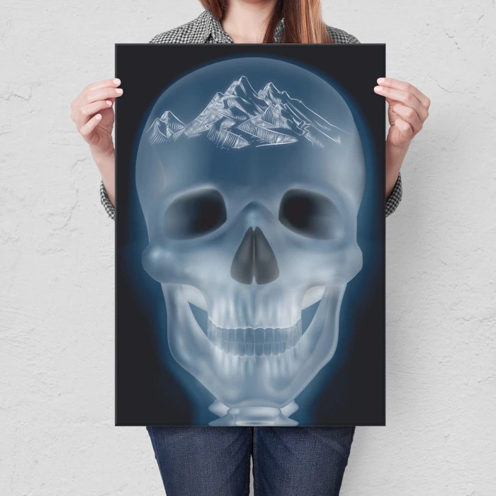 Poster metal xray mountains gift
