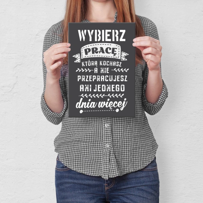 Poster metal Wybierz pracę gift