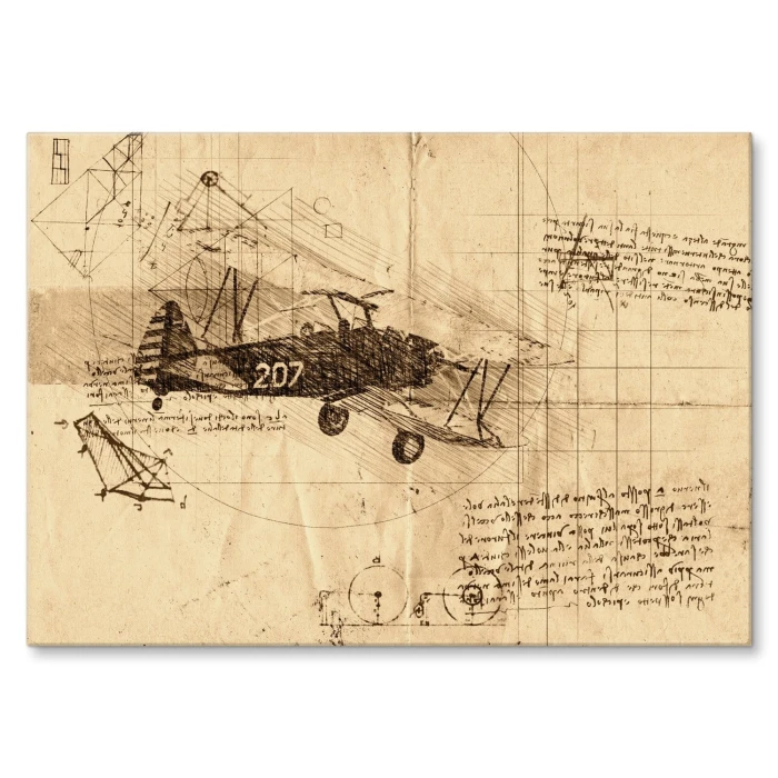Poster metal plane drawn gift