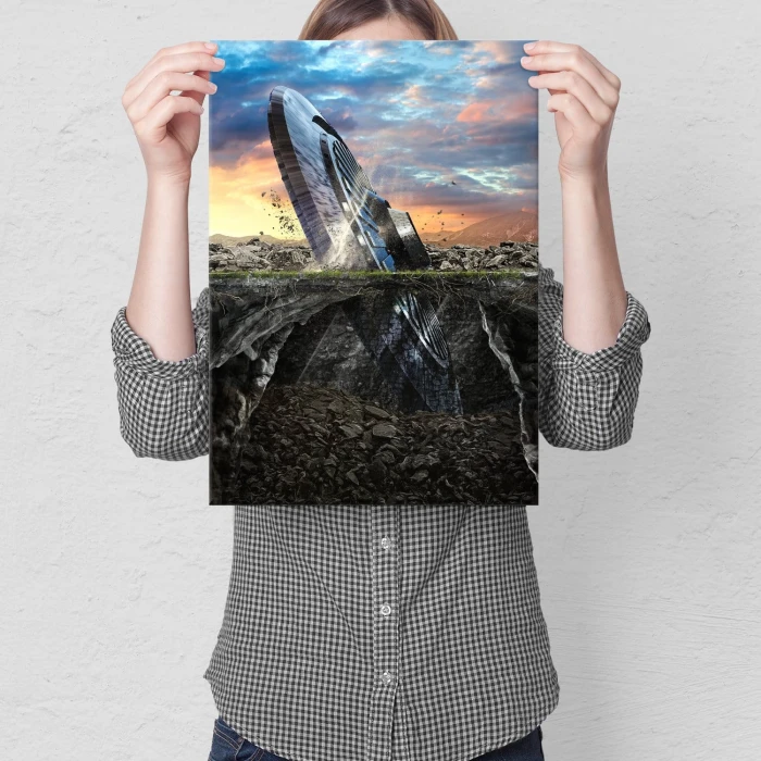 Plakat metalowy UFO Prezent