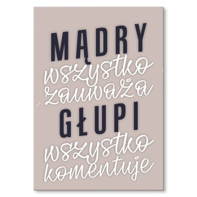 Poster metal mądry wszystko zauważa gift