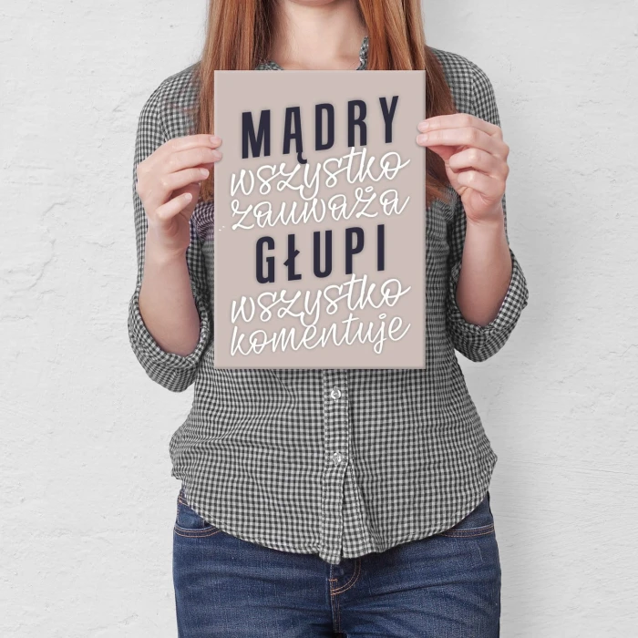 Poster metal mądry wszystko zauważa gift