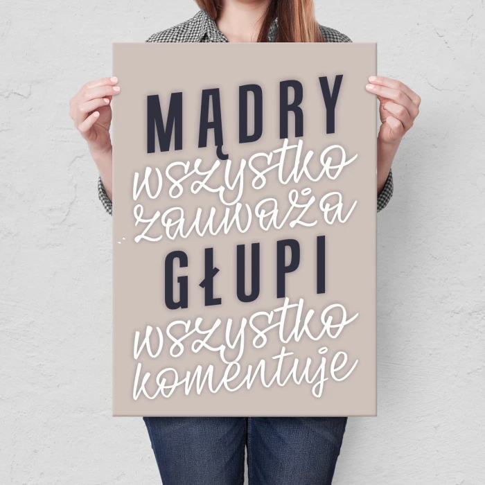 Plakat metalowy mądry wszystko zauważa Prezent