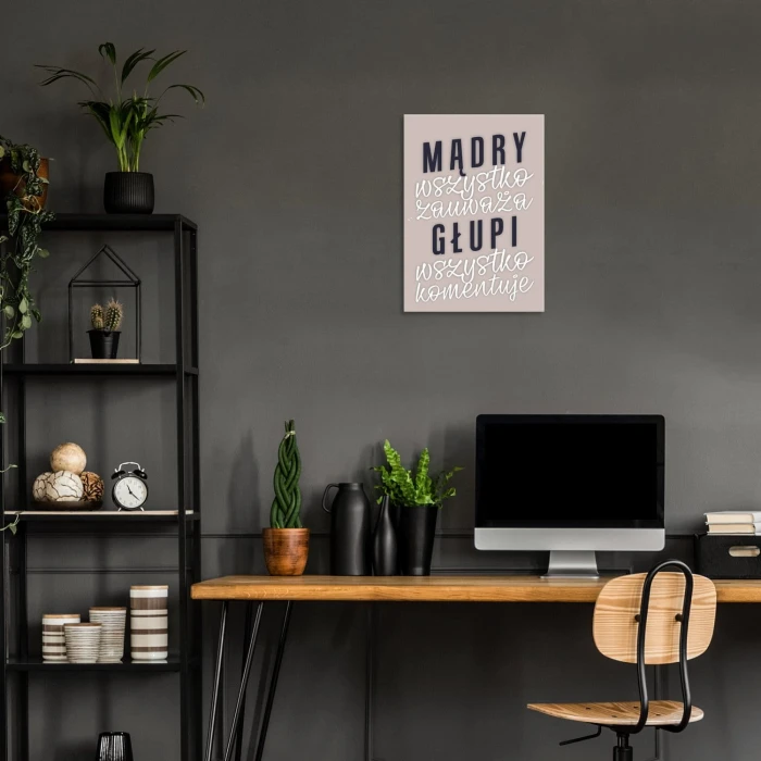 Plakat metalowy mądry wszystko zauważa Prezent
