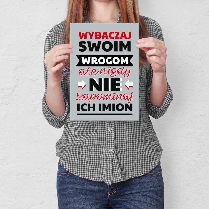 Plakat metalowy wybaczaj swoim wrogom Prezent