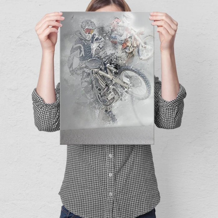 Plakat metalowy Motocross Prezent