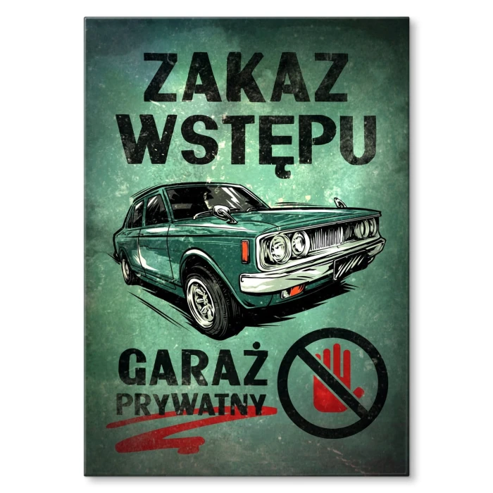 Poster metal Garaż prywatny gift