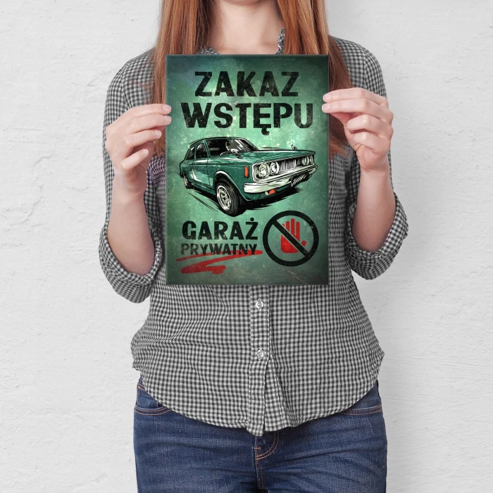 Poster metal Garaż prywatny gift