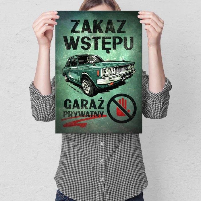 Plakat metalowy Garaż prywatny Prezent