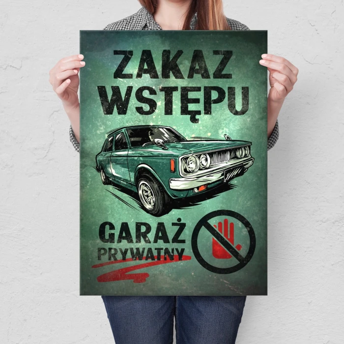 Poster metal Garaż prywatny gift