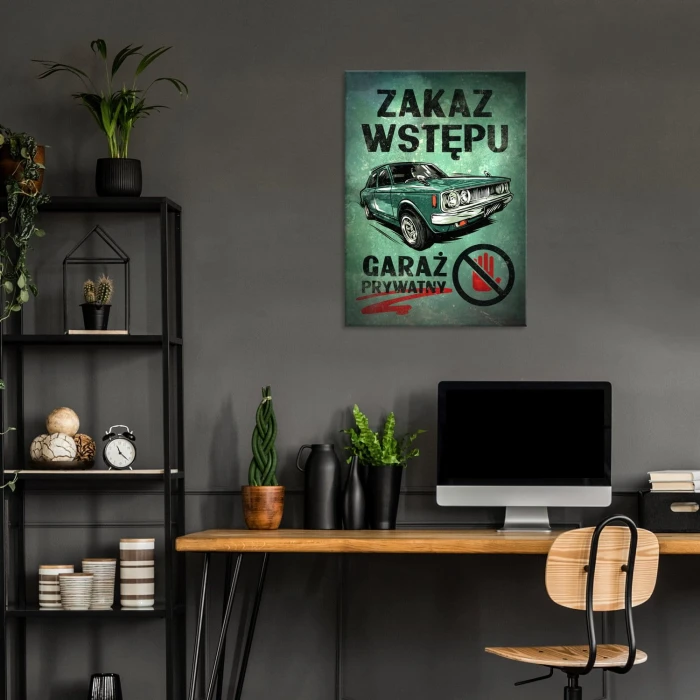 Plakat metalowy Garaż prywatny Prezent