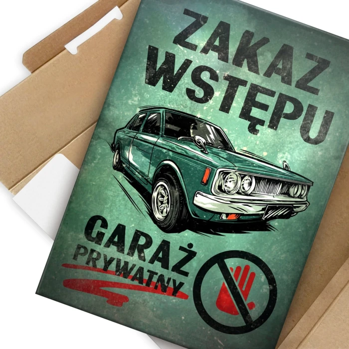 Plakat metalowy Garaż prywatny Prezent