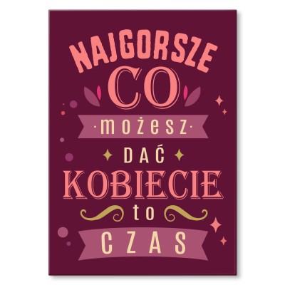 Poster metal kobieta i czas gift