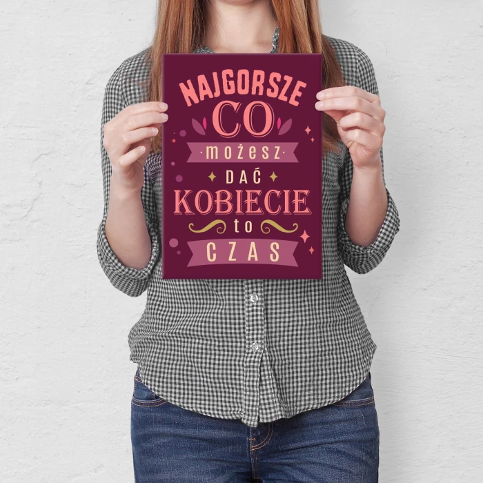 Poster metal kobieta i czas gift