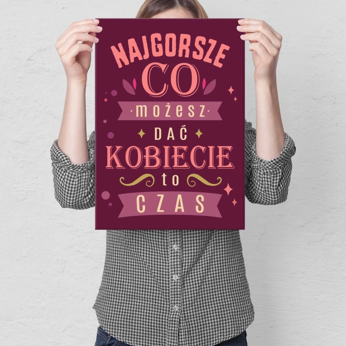 Poster metal kobieta i czas gift