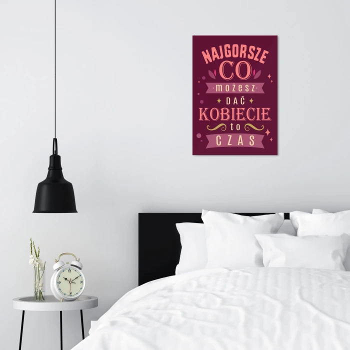 Poster metal kobieta i czas gift