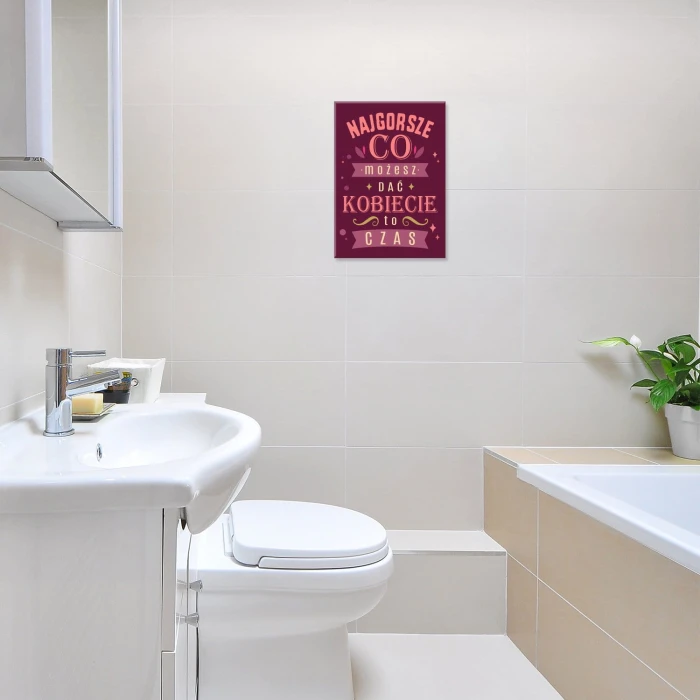 Plakat metalowy kobieta i czas Prezent
